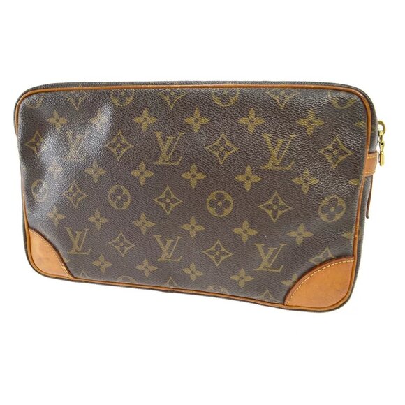 Auth Louis Vuitton COMPIEGNE 28 CLUCTH BAG PURSE MONOGRAM M51845 864S - Picture 2 of 12